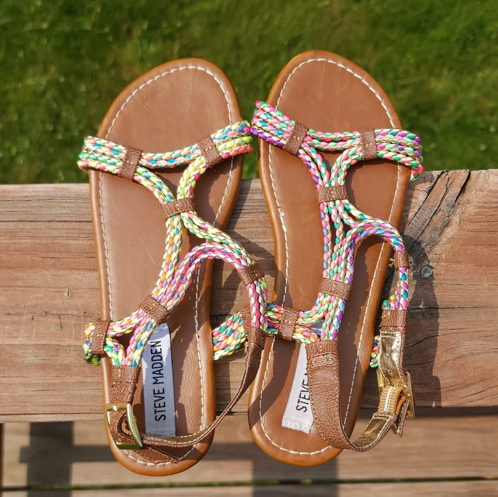 Steve Madden colorful gladiator sandals flats 4
